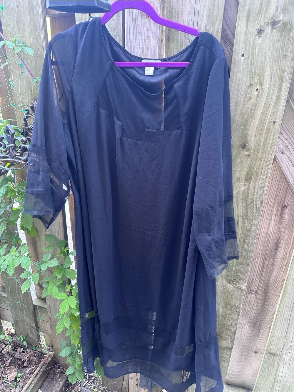 3X Black Sheer dress Qrvii